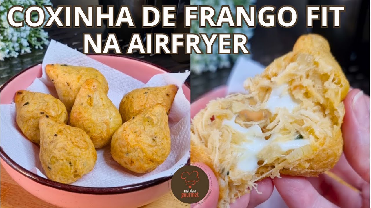 Coxinha de Frango FIT na AIRFRYER sem massa e requeijão pode