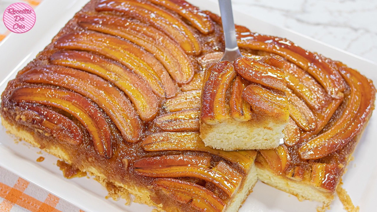 Como Fazer O Bolo De Banana Caramelizada Perfeito Massa Fofinha